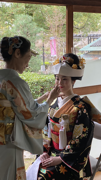 中村公園前撮り　桜　リップシーン　ロケ　黒引き　角隠し